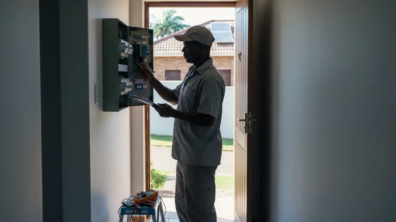Durban electrician at work on a DB board