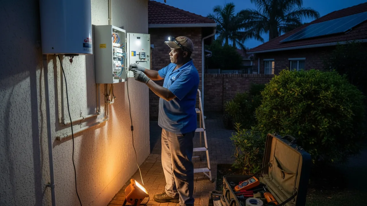 Durban electrician at work on a DB board