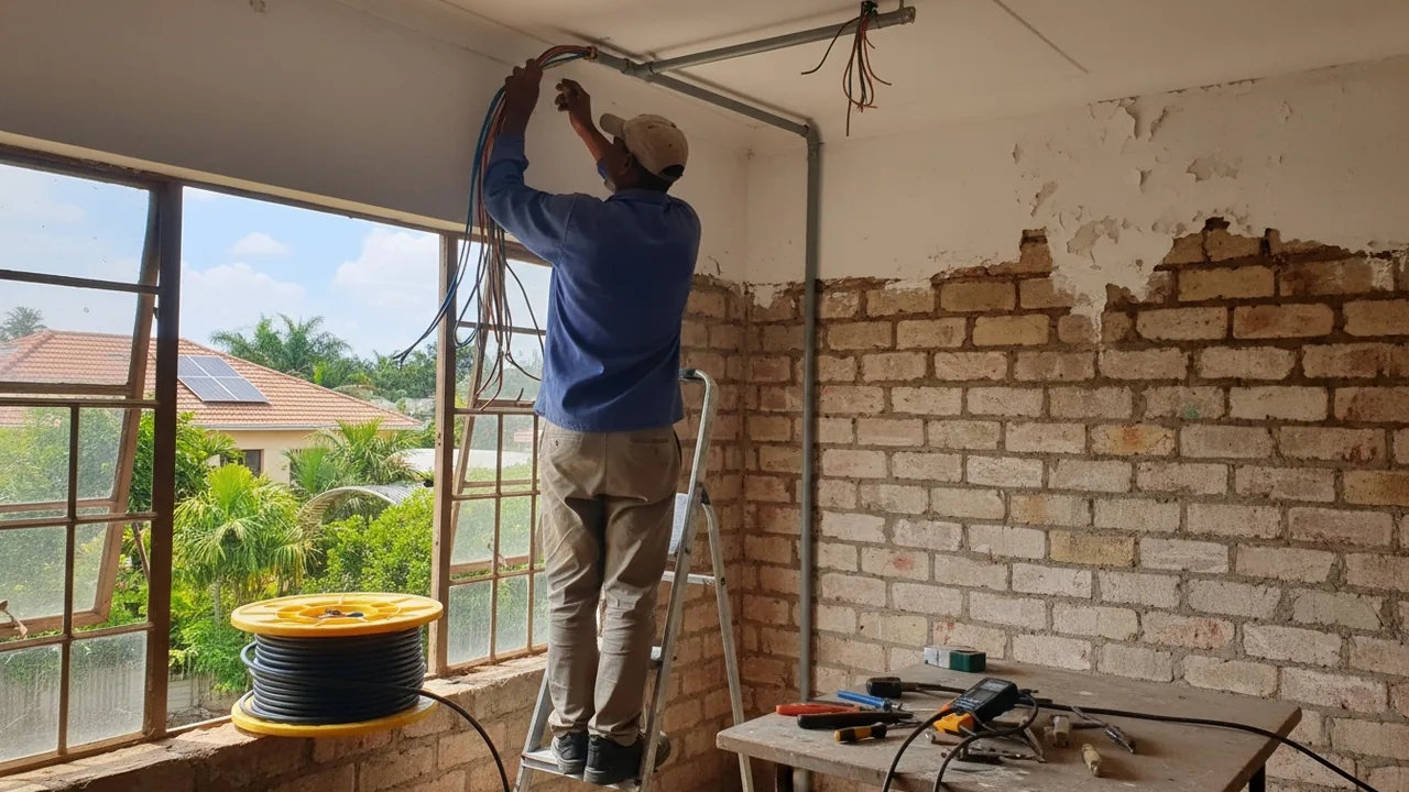 Durban electrician at work on a DB board